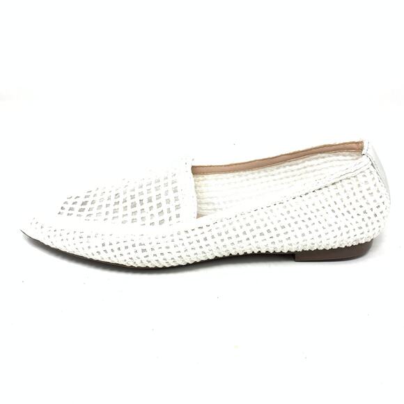 Schutz Women's Size 8.5 B Alita Woven Almond Toe Flats White - Picture 1 of 8